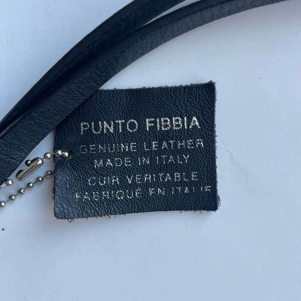 Punto Fibra Genuine Italian Leather Calf Hair Wristlet | Brown Minimalist Clutch - Picture 5 of 7